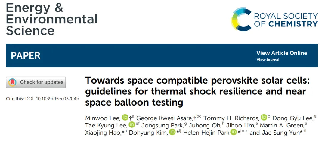 Martin Green's Team on Perovskite in Space: 20% Loss